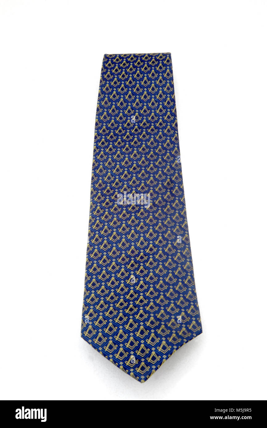 Massoni blu cravatta con la bussola e il logo quadrato Foto Stock
