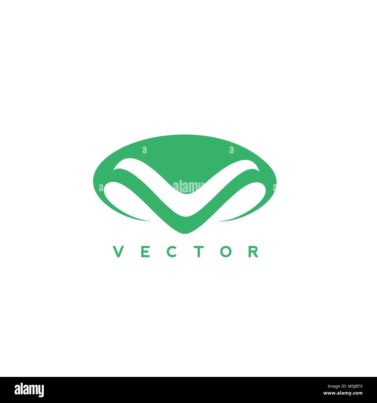 Logo minima di verde naso umano con illustrazione vettoriale Illustrazione Vettoriale