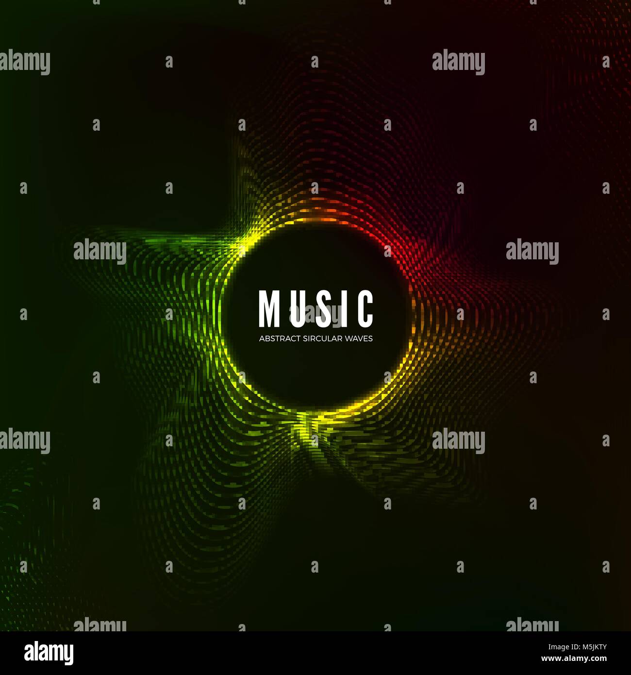 Suono circolare visualizzazione onda abstract alla musica di sottofondo. Struttura di colore flusso audio. Illustrazione Vettoriale Illustrazione Vettoriale