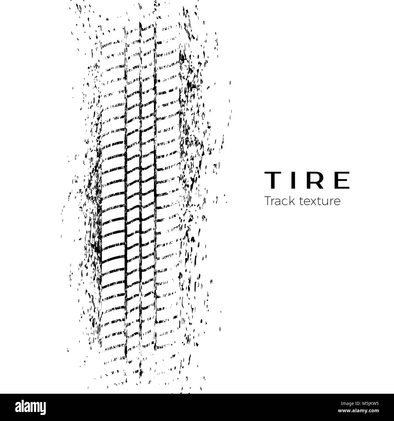 Pneumatico via impressione. Stampa di un pneumatico nel fango. Illustrazione di vettore isolato su sfondo bianco Illustrazione Vettoriale