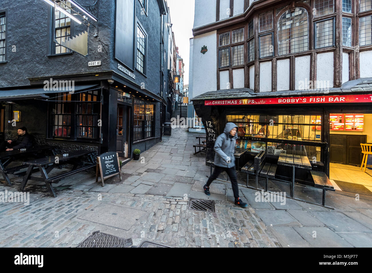 Fasi di Natale una parte vecchia della città di Bristol. Foto Stock