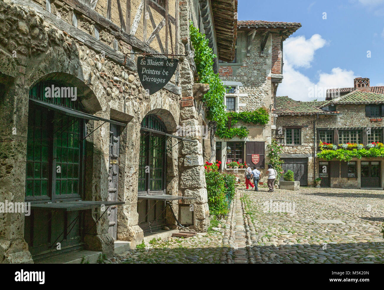 Città medievale di Pérouges, Francia Foto Stock