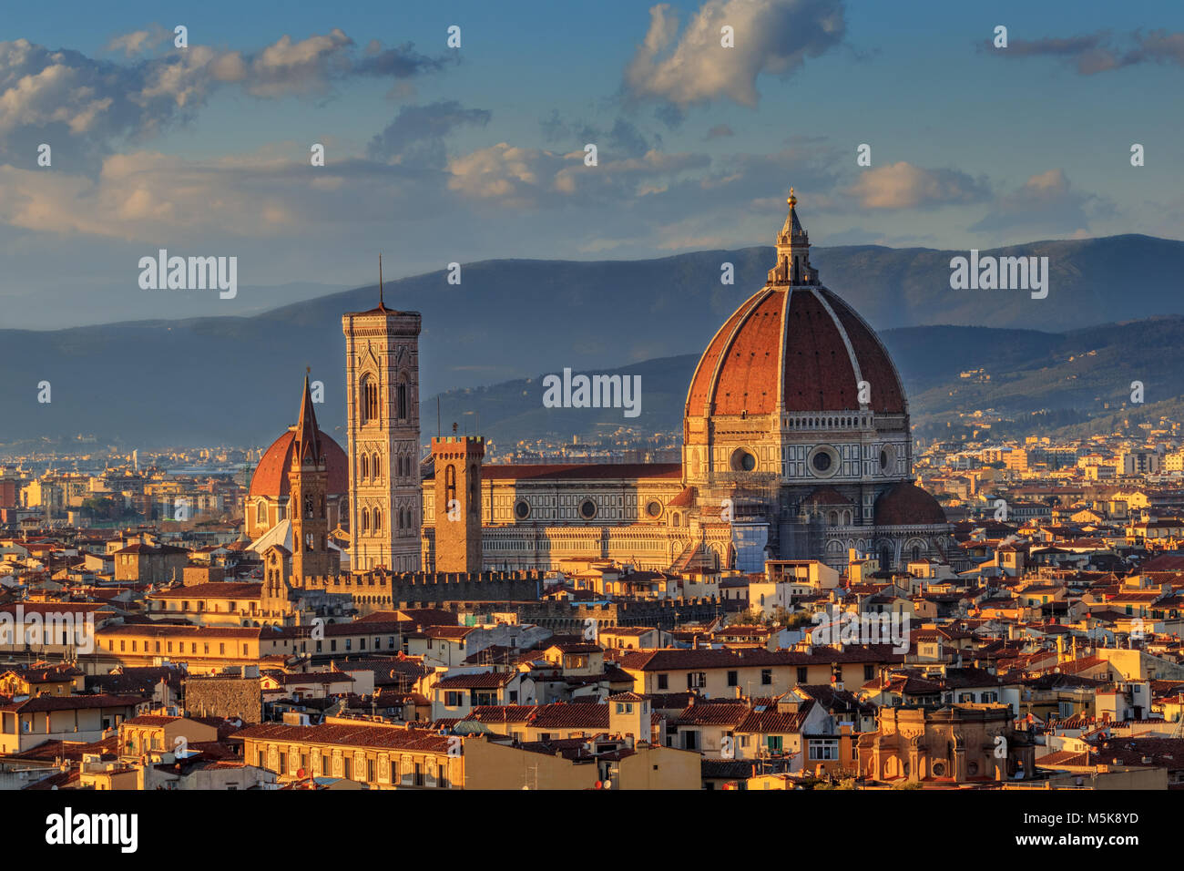 Vista superiore del Duomo di Firenze Foto Stock