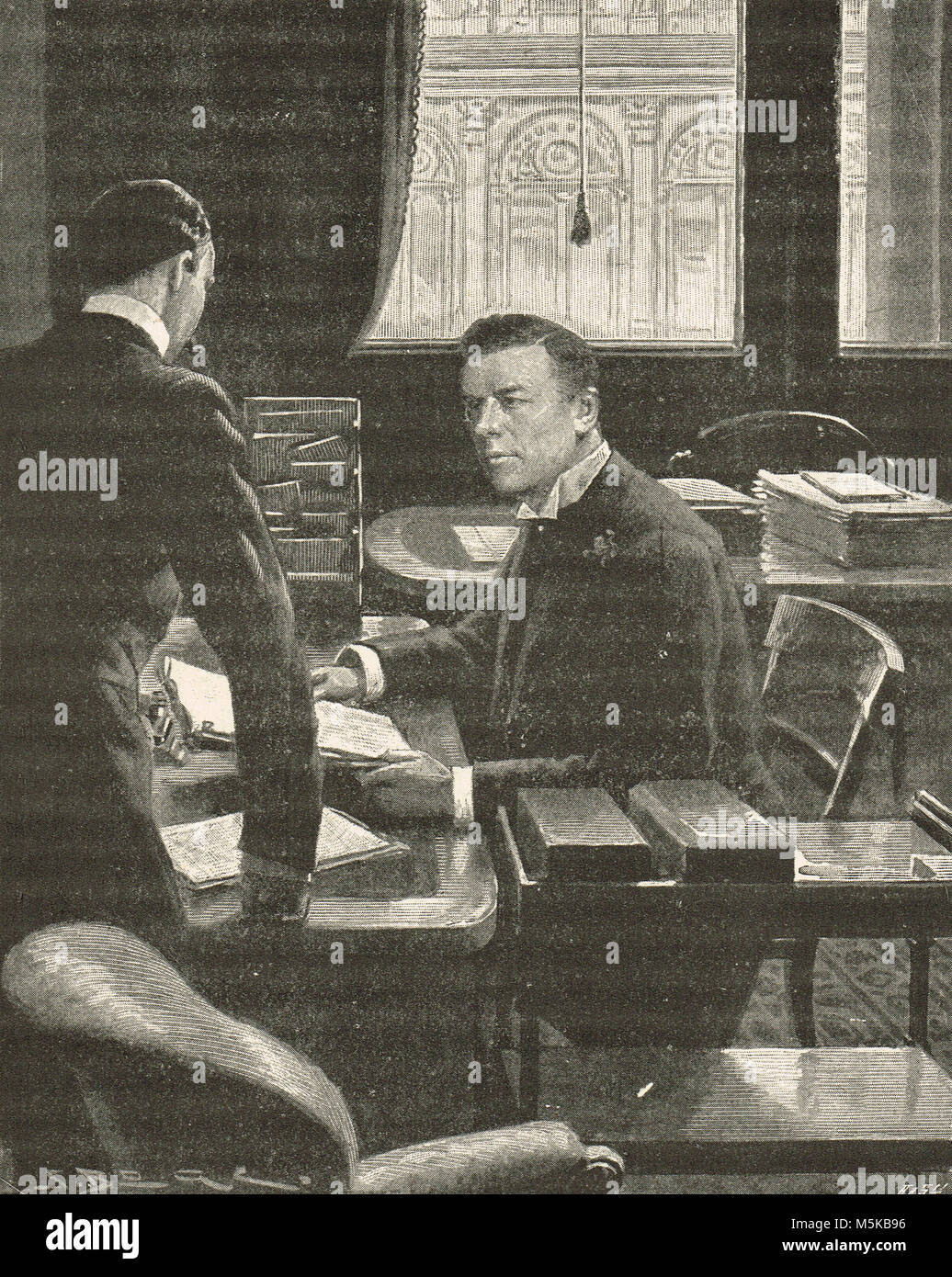 Joseph Chamberlain, presso l'ufficio coloniale, circa 1897 Foto Stock