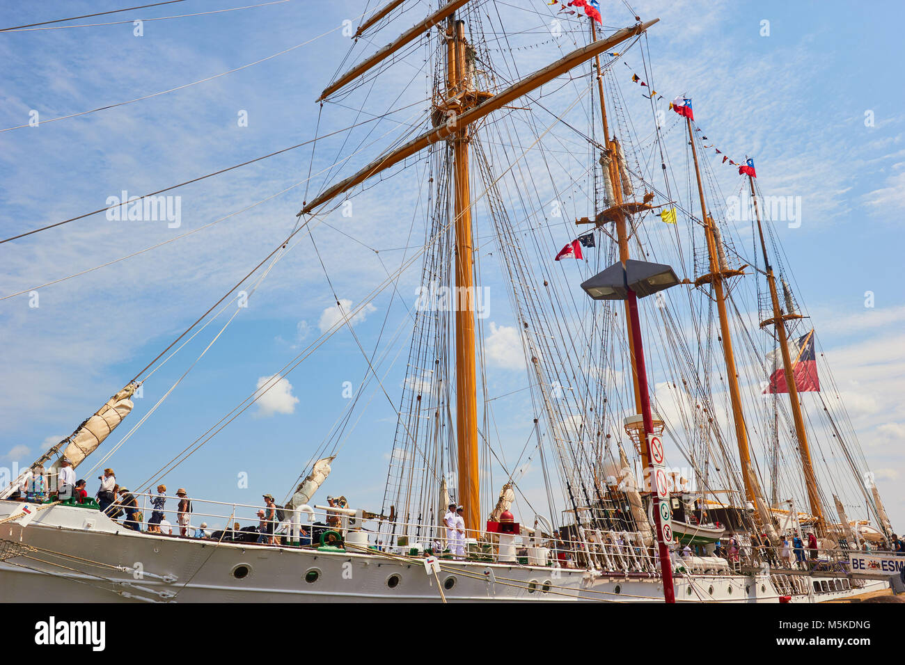 Esmeralda a tall ship prendendo parte alla TALL SHIPS REGATTA 2017, Quebec, Provincia di Quebec, Canada. Foto Stock