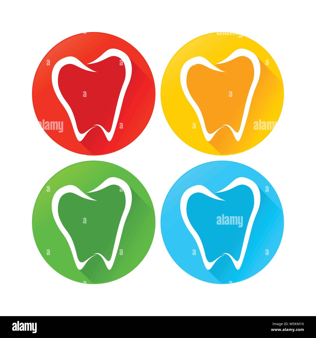 Abstract dente dentale linea cerchio di Arte Moderna icone rotonde Vector Graphic Design Illustrazione Vettoriale