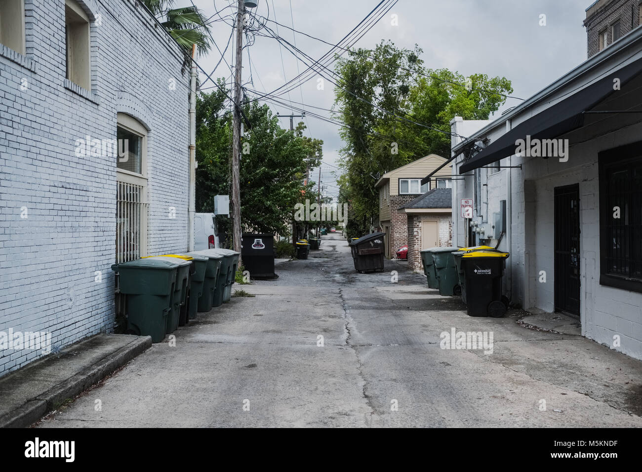 Lonely torna vicolo di Savannah, Georgia, America del Nord Foto Stock