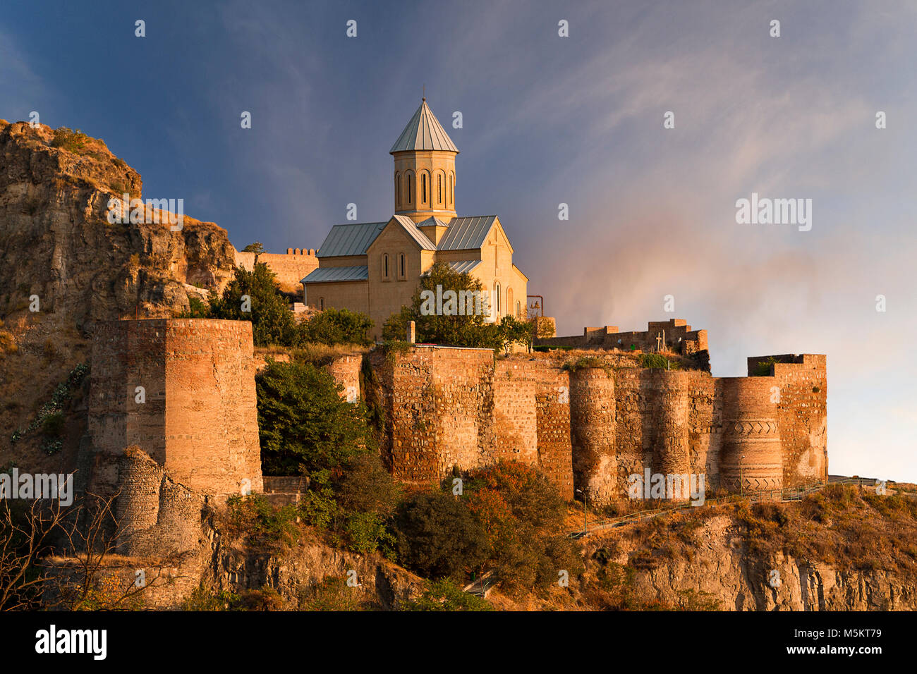 Castello di Narikala di Tbilisi, Georgia. Foto Stock