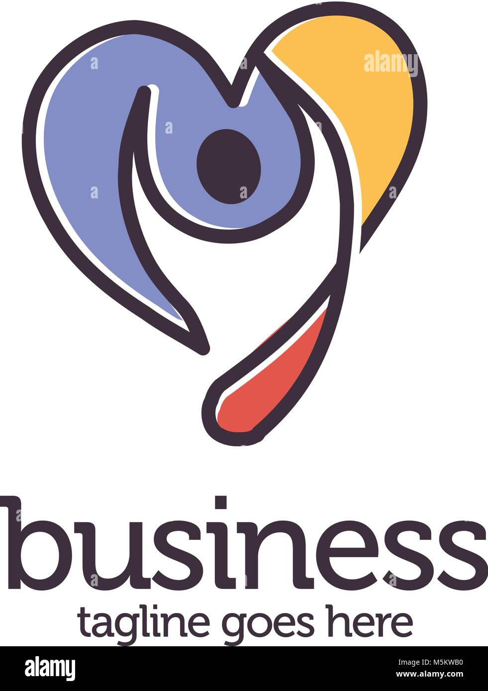 Amore e cura il concetto di logo Illustrazione Vettoriale