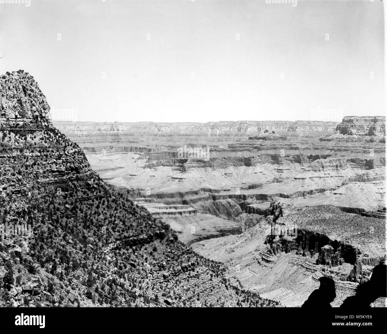 Grand Canyon Grandview storico sentiero . PEABODY PIASTRA DI VETRO numero negativo 1610. Attraverso il canyon da GRANDVIEW TRAIL, Foto Stock