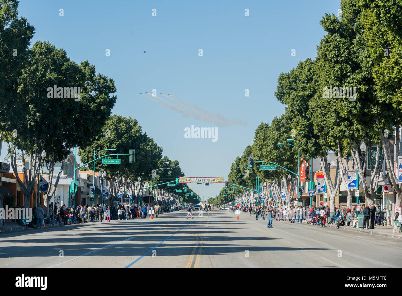 Città del tempio, Los Angeles, Stati Uniti d'America. Il 24 febbraio, 2018. Aeromobili Figer cerimonia di apertura del famoso 74a Camellia Festival Parade su FEB 24, 2018 al Tempio città, contea di Los Angeles, California Credit: Kit Chon Leong/Alamy Live News Foto Stock