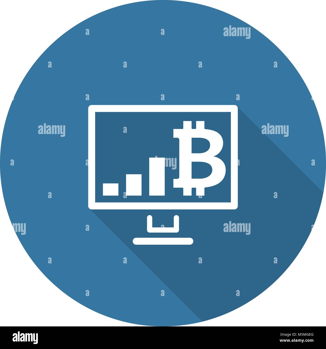 Bitcoin crescente Icona del grafico. Illustrazione Vettoriale