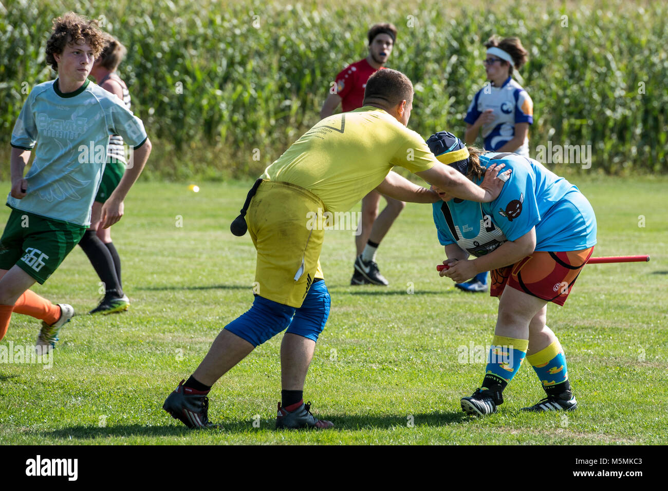 I Paesi Bassi. Lievelde. 27-08-2017.Campionato Olandese Quidditch. (Zwerkbal) Foto Stock