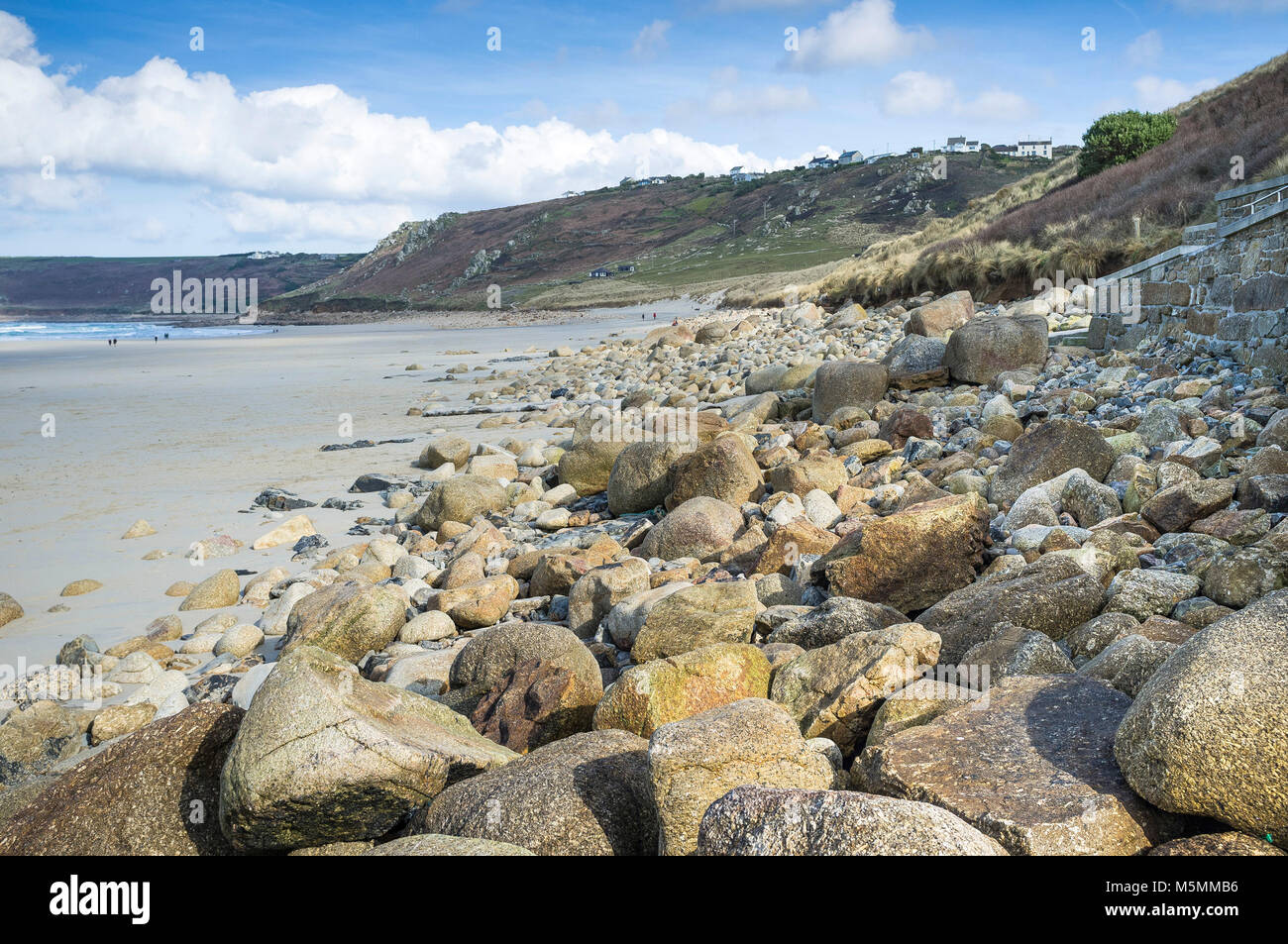 Spiaggia di Sennen Cove in Cornovaglia. Foto Stock