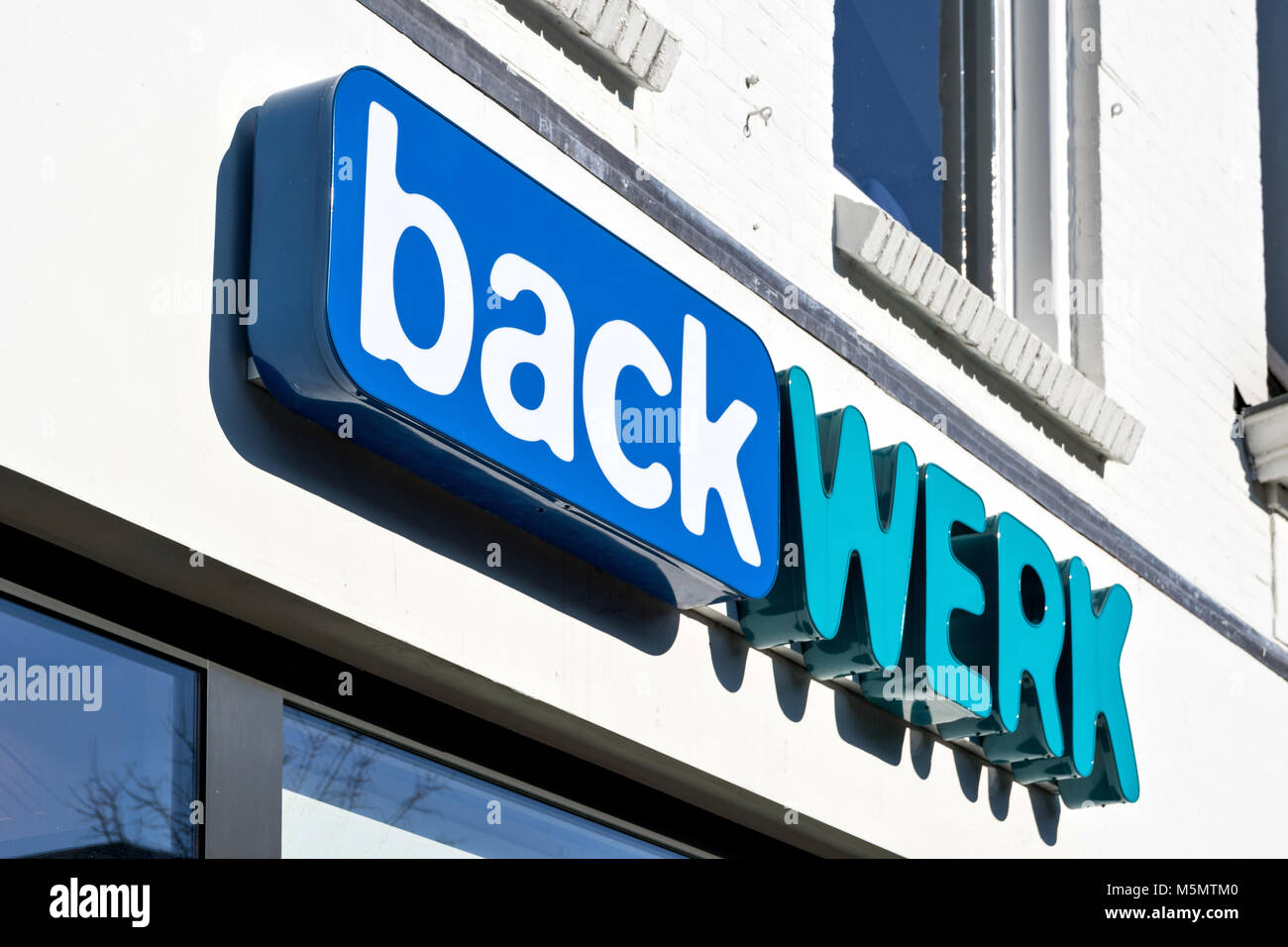 BackWerk segno. BackWerk è l'inventore del self-service panificio, dispone di oltre 340 punti vendita in tutta Europa ed è di proprietà di Swiss Valora Gruppo. Foto Stock