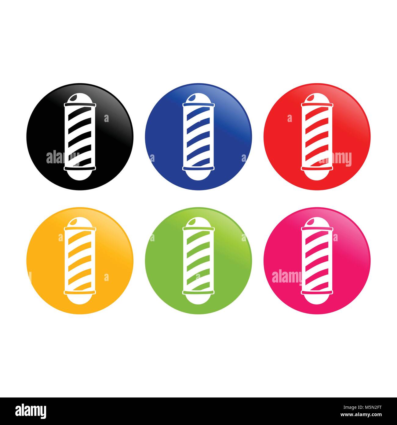 Barbiere Pole icone colorate Vector Graphic Design Illustrazione Vettoriale