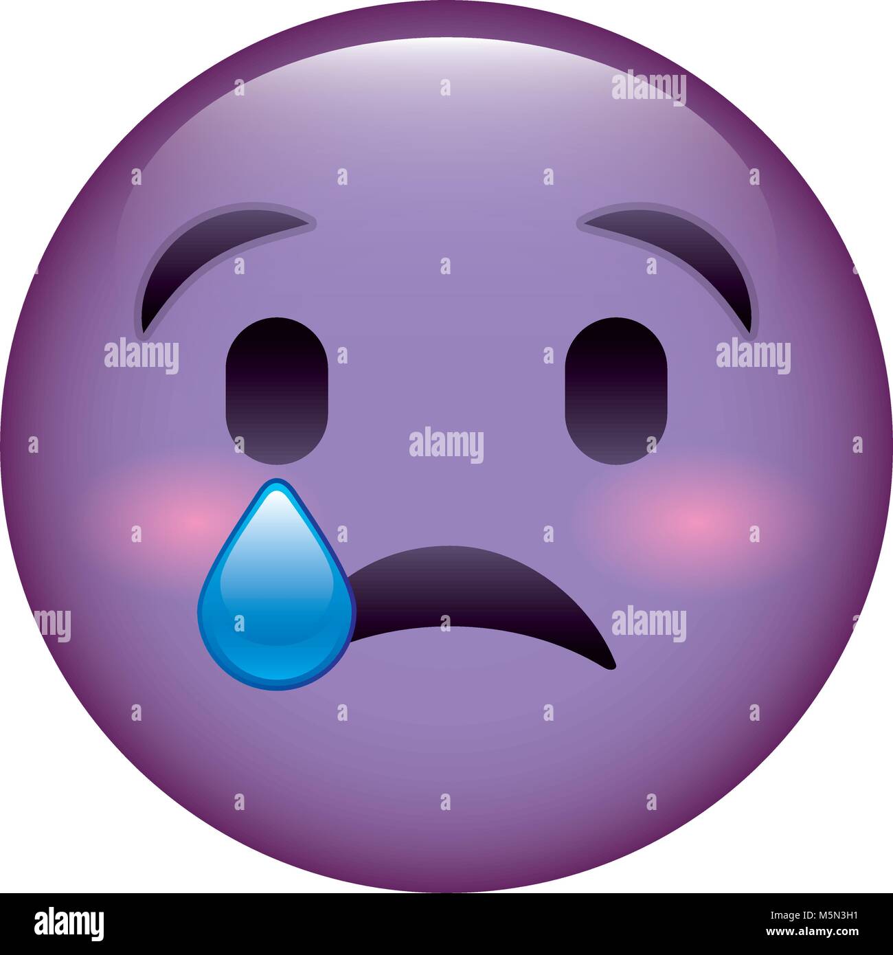 Carino viola smile faccina triste lacrima Immagine e Vettoriale - Alamy