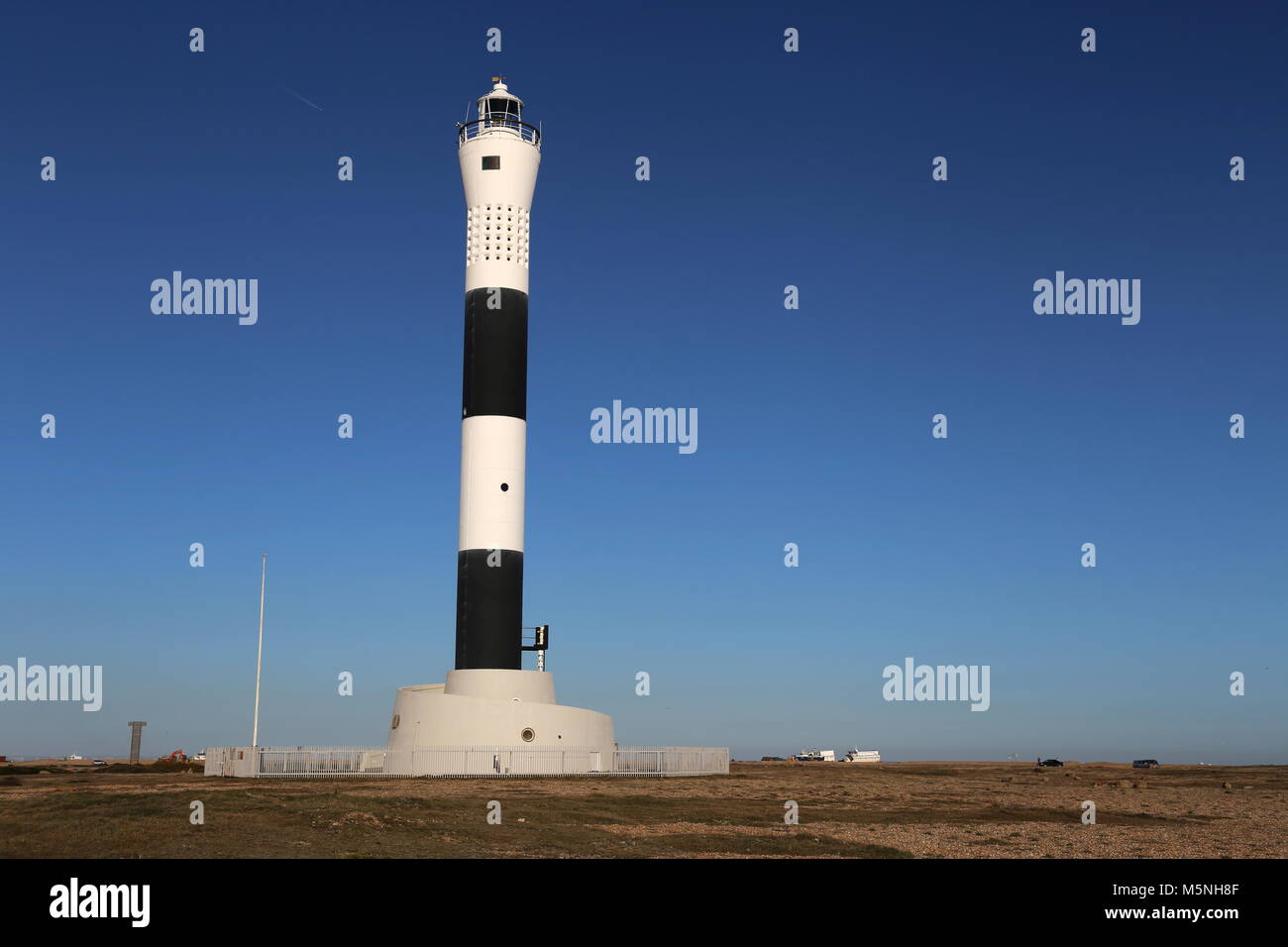 Nuovo faro, costruito 1961, Dungeness, Kent, Inghilterra, Gran Bretagna, Regno Unito, Gran Bretagna, Europa Foto Stock