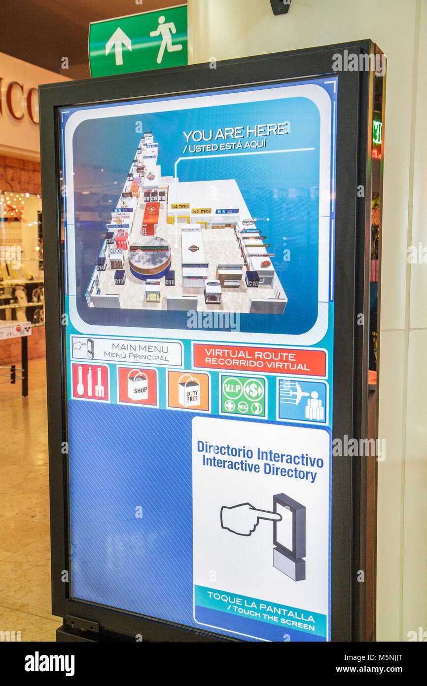 Cancun Messico,Messico,Cancun International Airport,directory interattiva,touch screen,Mex101216094 Foto Stock