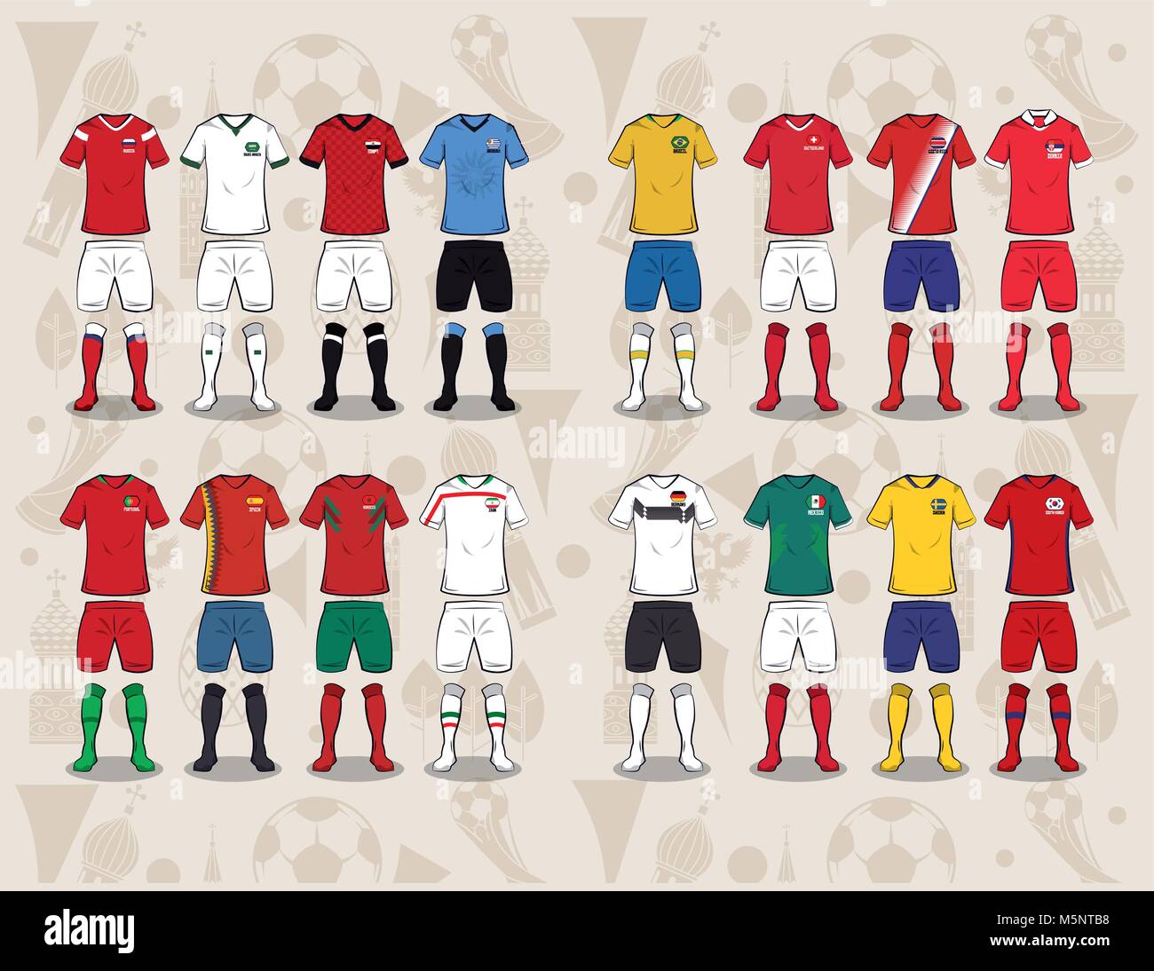 Sport calcio indossare la Russia 2018 Illustrazione Vettoriale