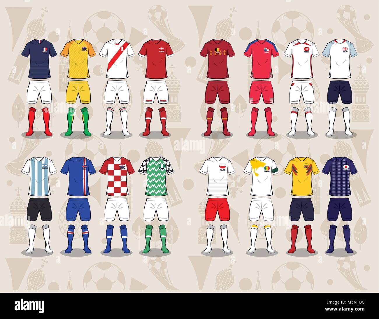 Sport calcio indossare la Russia 2018 Illustrazione Vettoriale