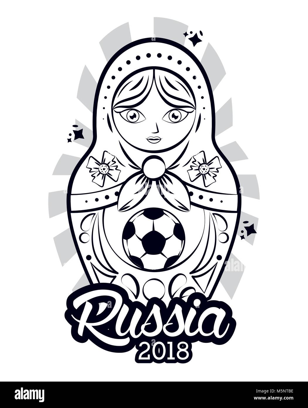 La Russia 2018 design emblema Illustrazione Vettoriale