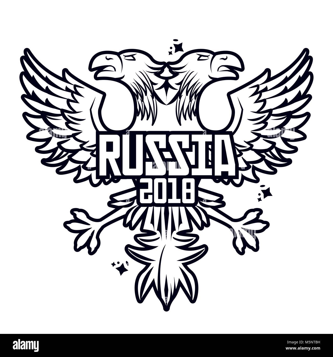 La Russia 2018 design emblema Illustrazione Vettoriale