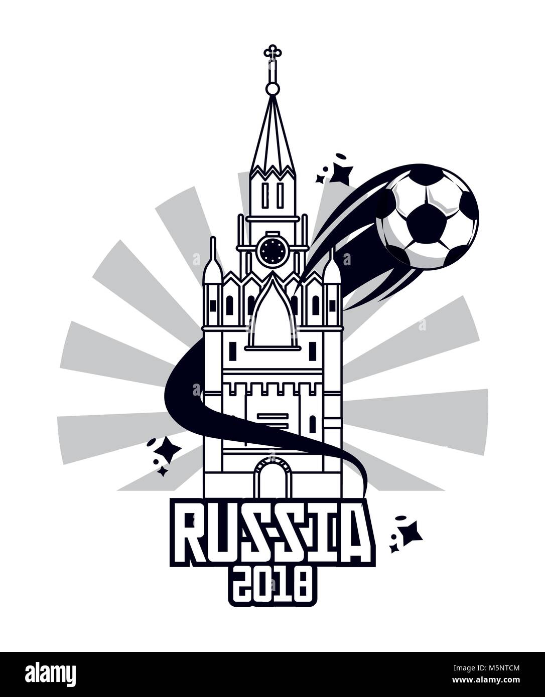 La Russia 2018 World soccer Illustrazione Vettoriale