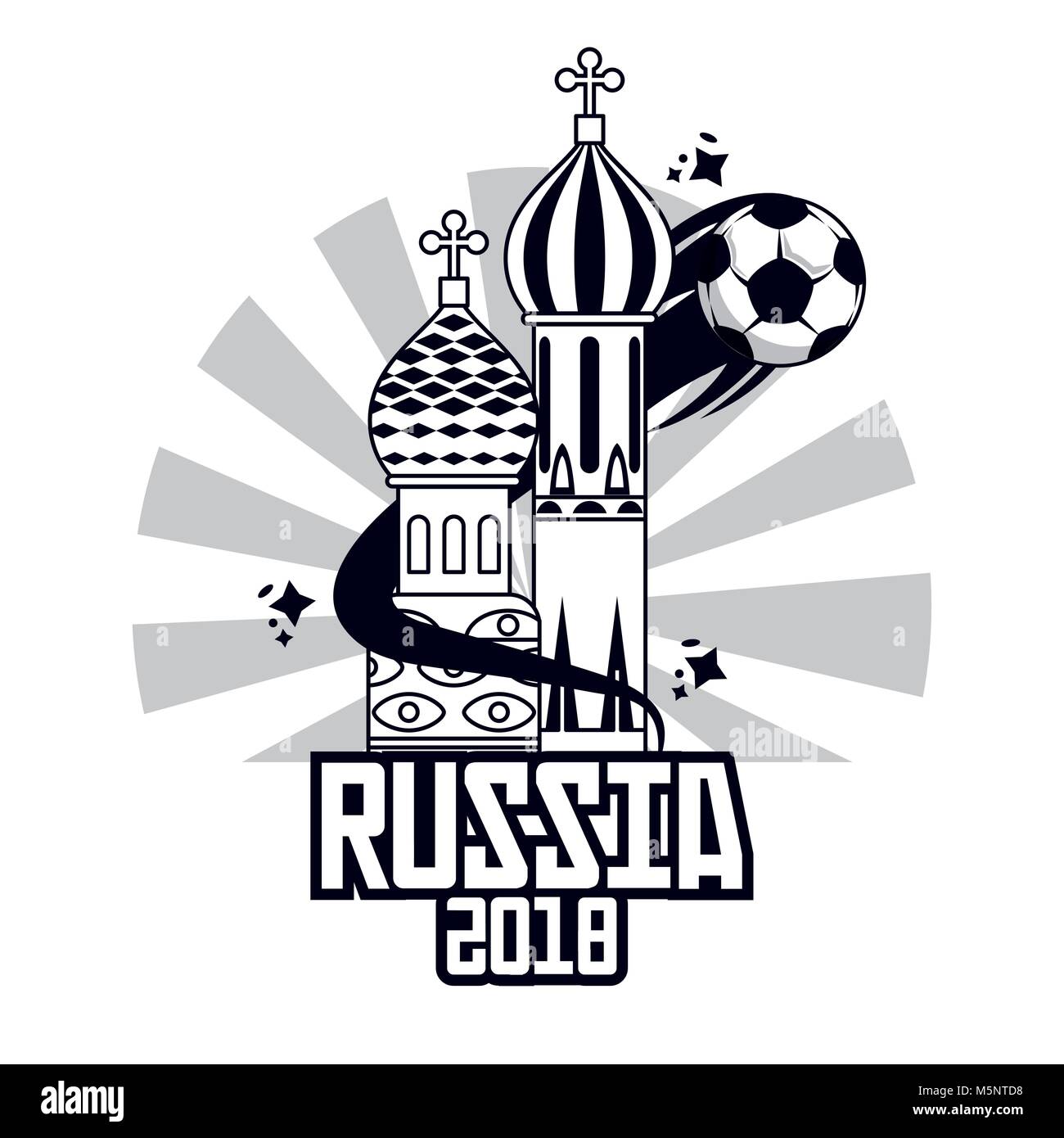 La Russia 2018 World soccer Illustrazione Vettoriale