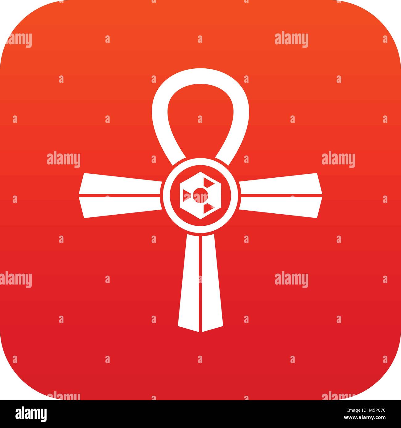 Egitto Ankh simbolo icona rossa digitale Illustrazione Vettoriale