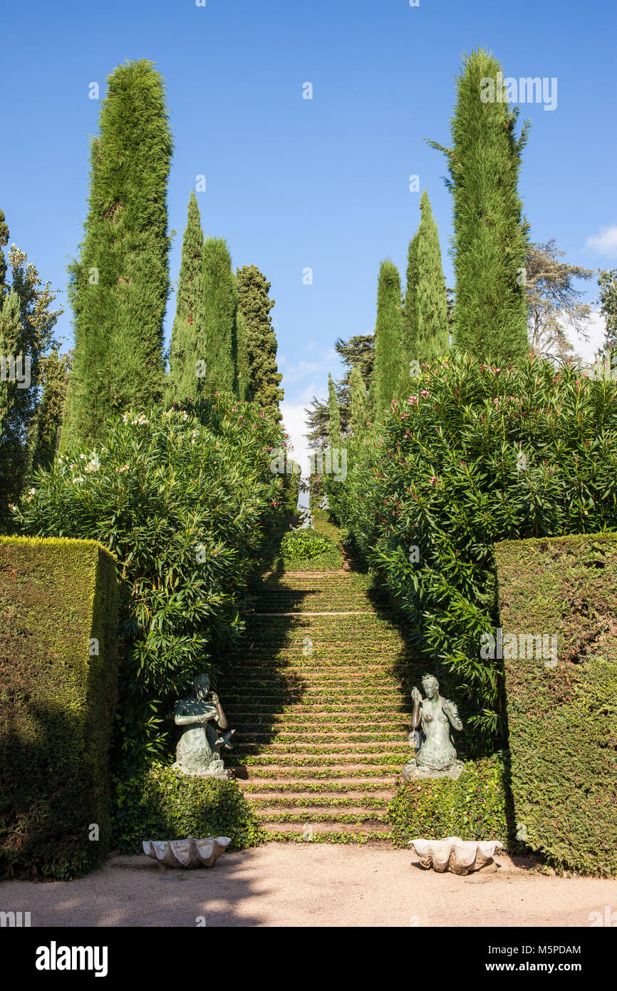 Scale in Santa Clotilde Giardini in Lloret de Mar, Catalogna, Spagna Foto Stock