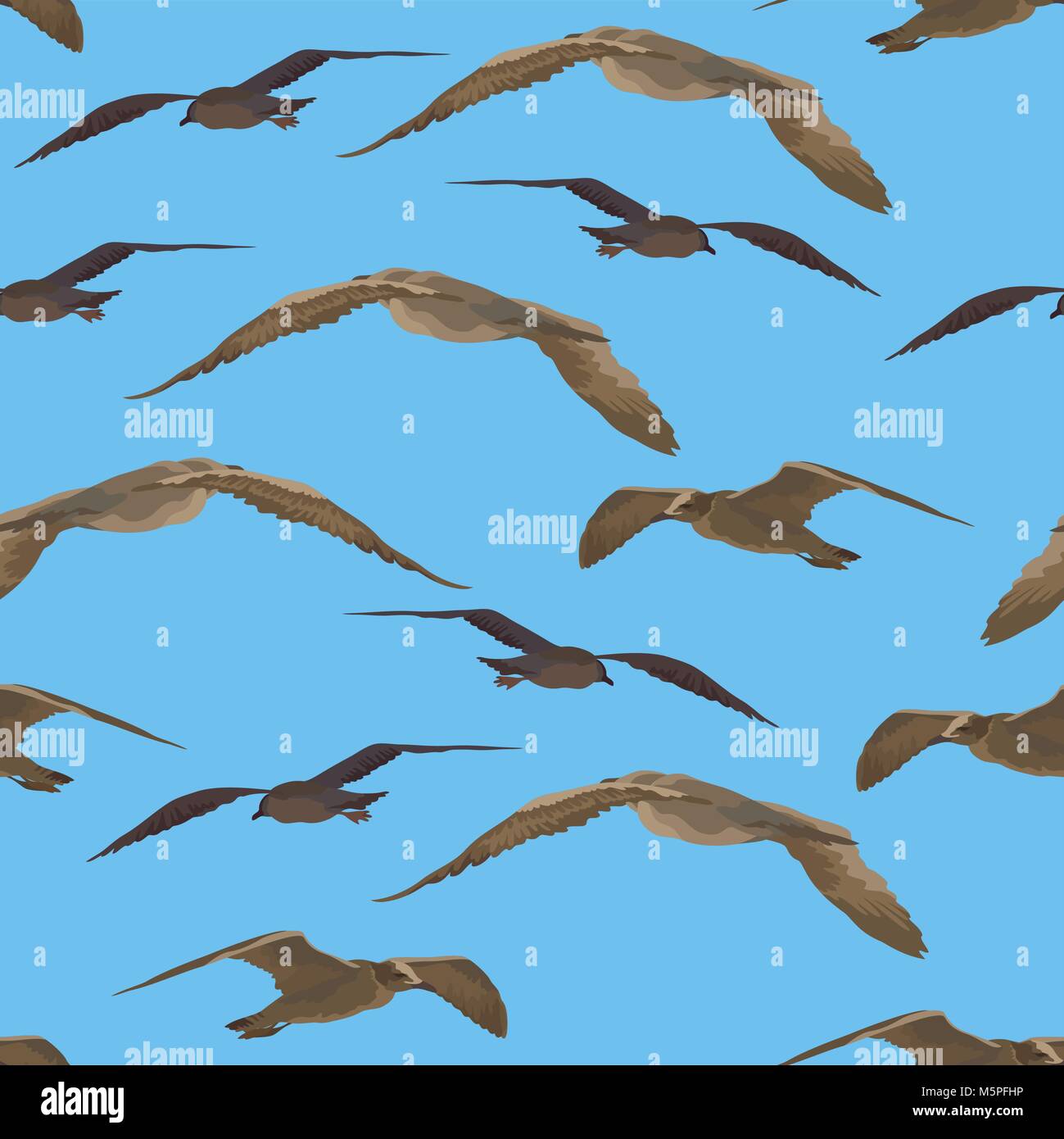 Gli uccelli Gabbiani Seamless Illustrazione Vettoriale