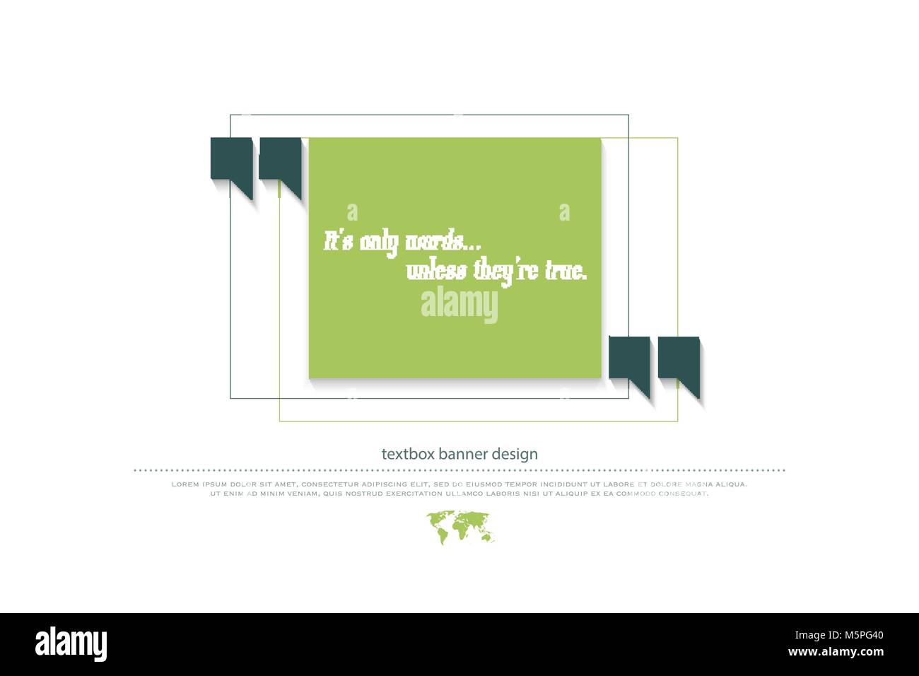 Le virgolette segno e la casella di testo isolato su sfondo bianco. vettore virgolette banner design. messaggio di chat sticker Illustrazione Vettoriale