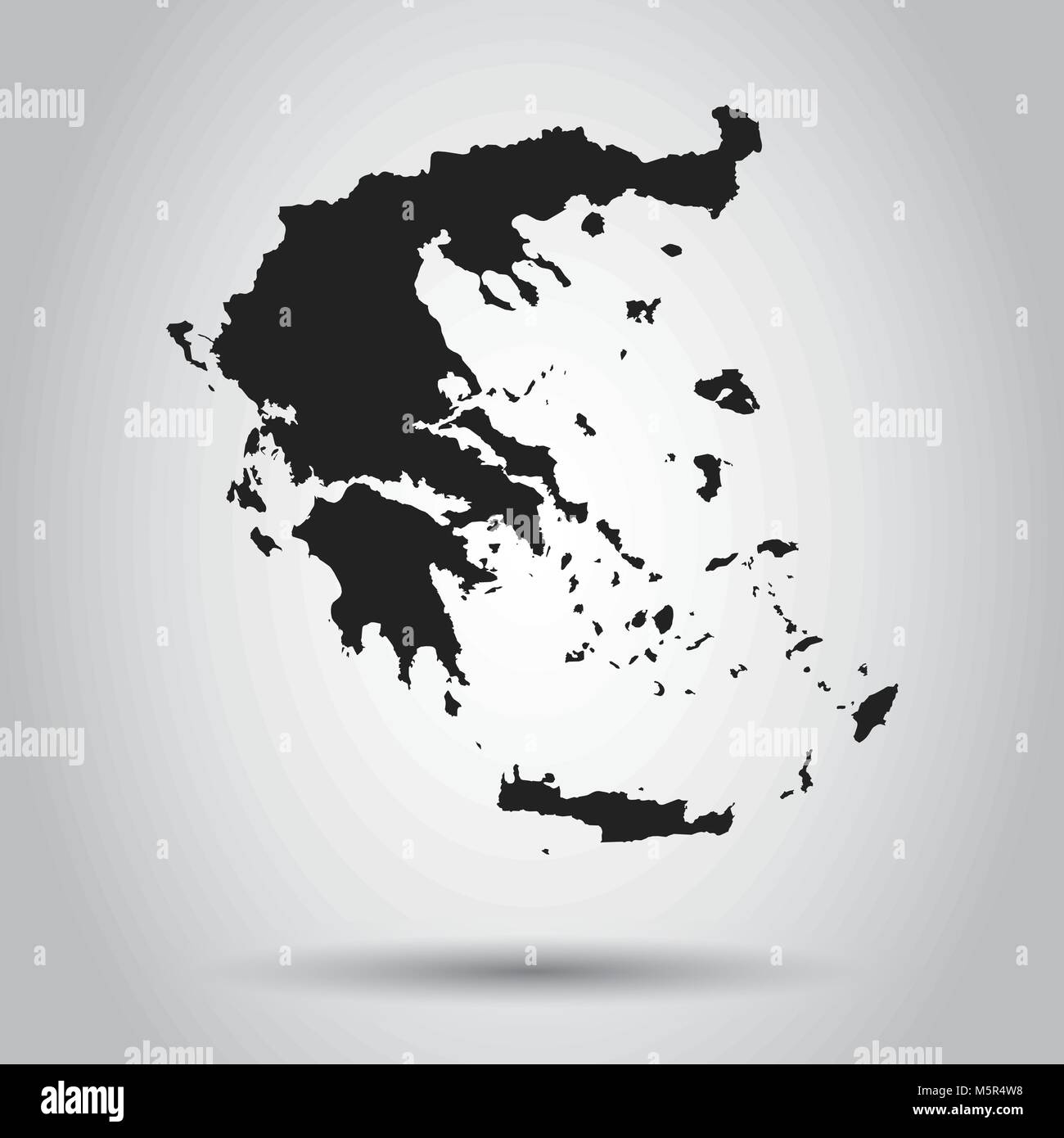 Grecia mappa vettoriale. Icona nera su sfondo bianco. Illustrazione Vettoriale