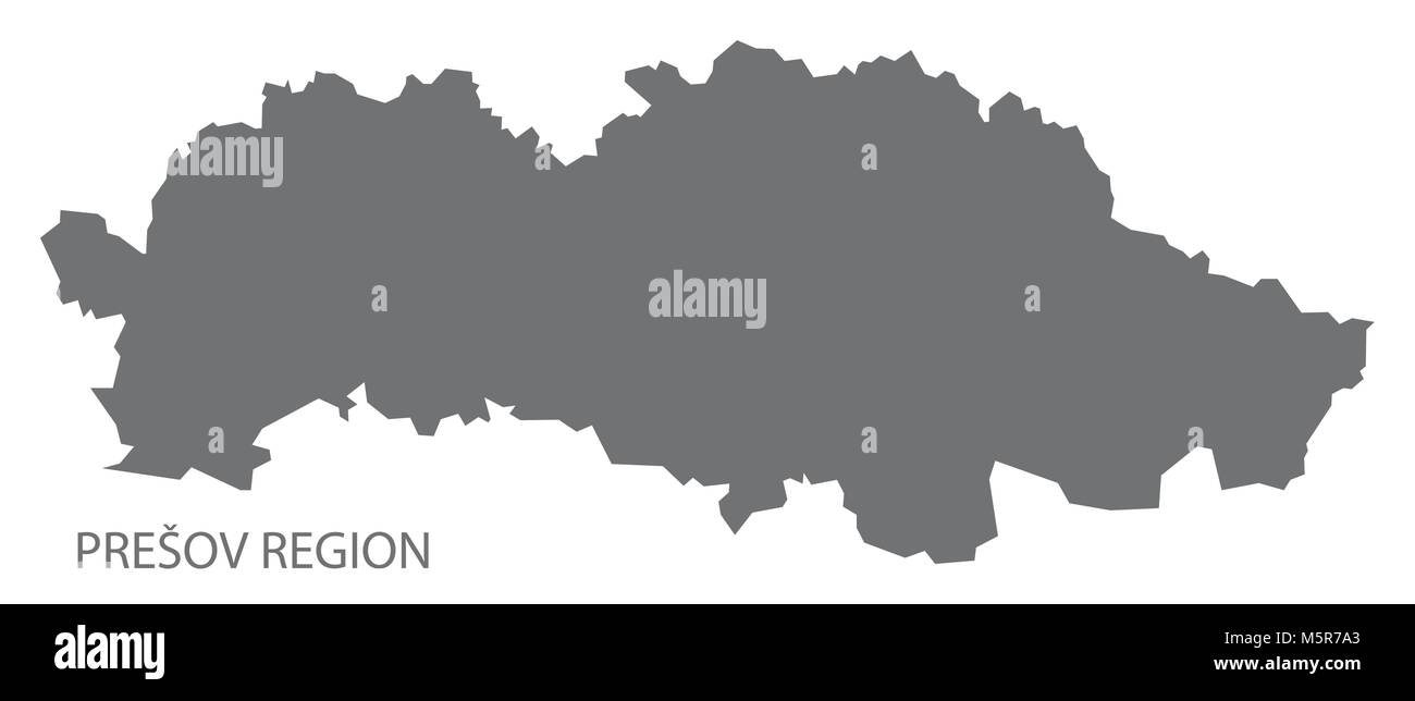 Presov regione mappa della Slovacchia grigio forma illustrazione Illustrazione Vettoriale