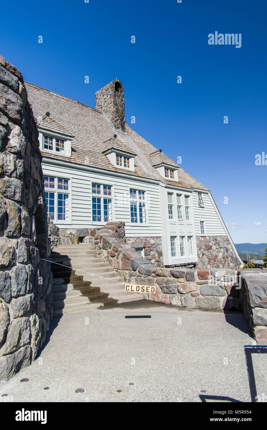 Timerline Lodge è stato costruito tra il 1936 e il 1938 da opere di amministrazione di progresso Foto Stock