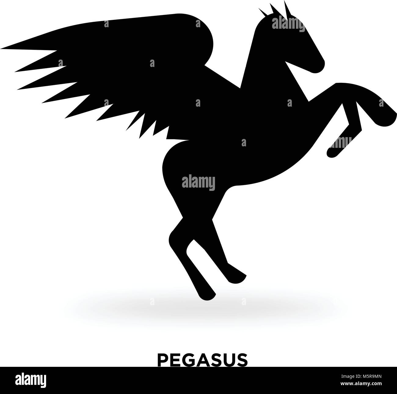 Silhouette di pegasus Illustrazione Vettoriale