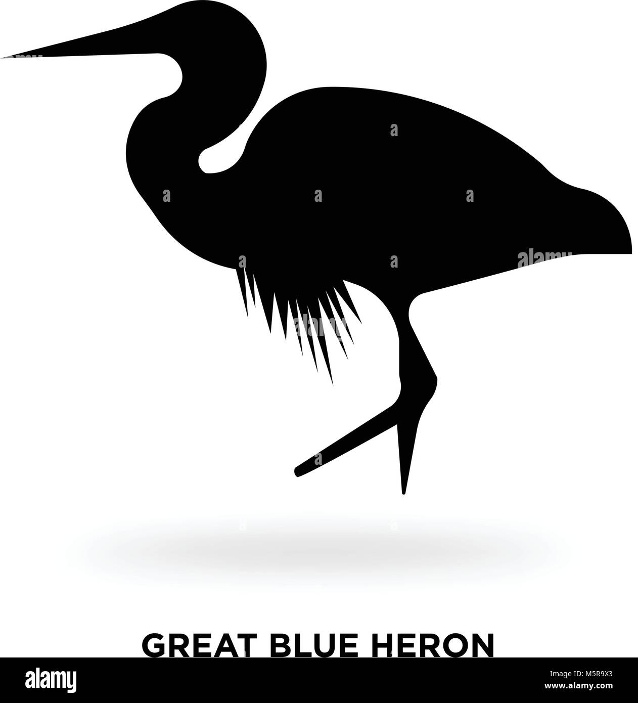 Airone blu silhouette Illustrazione Vettoriale