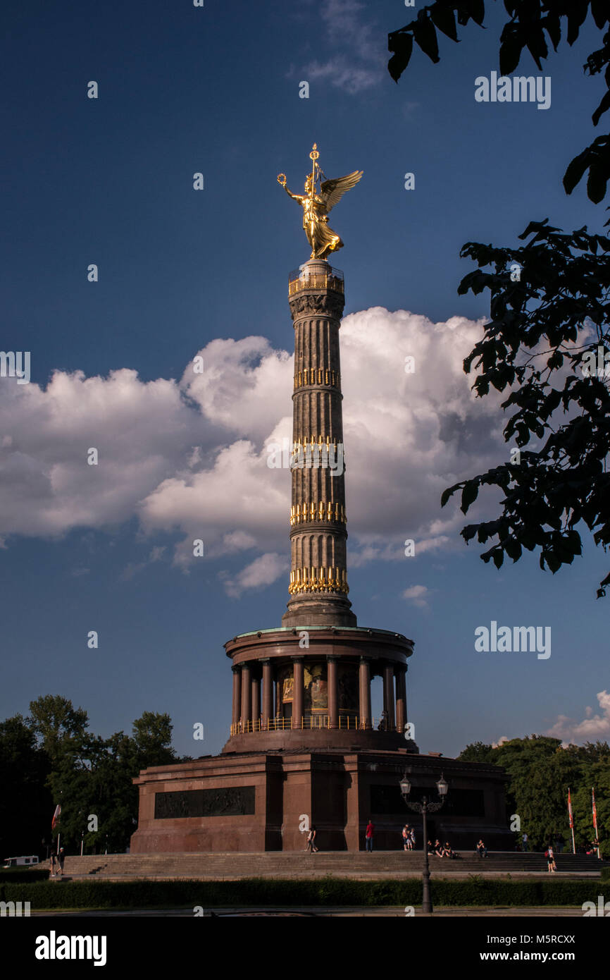 La Siegessäule, la Colonna della Vittoria di Berlino, Germania Foto Stock