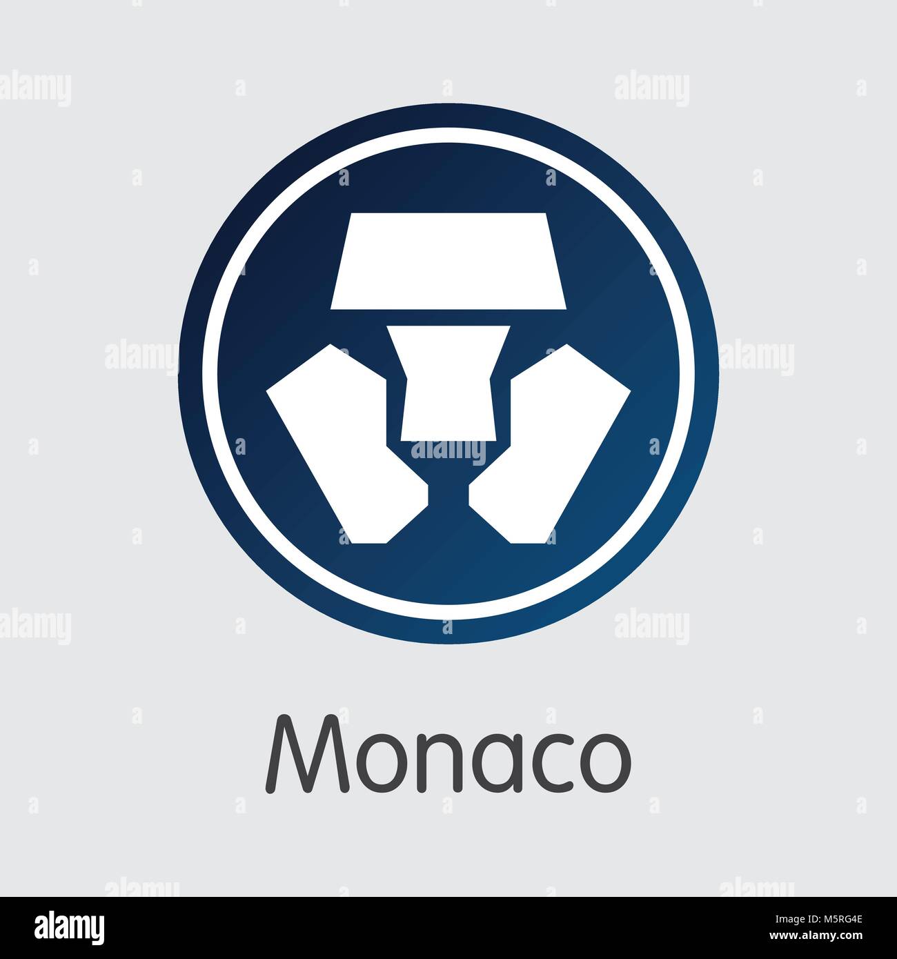 Monaco Blockchain Cryptocurrency - vettore grafico simbolo. Illustrazione Vettoriale