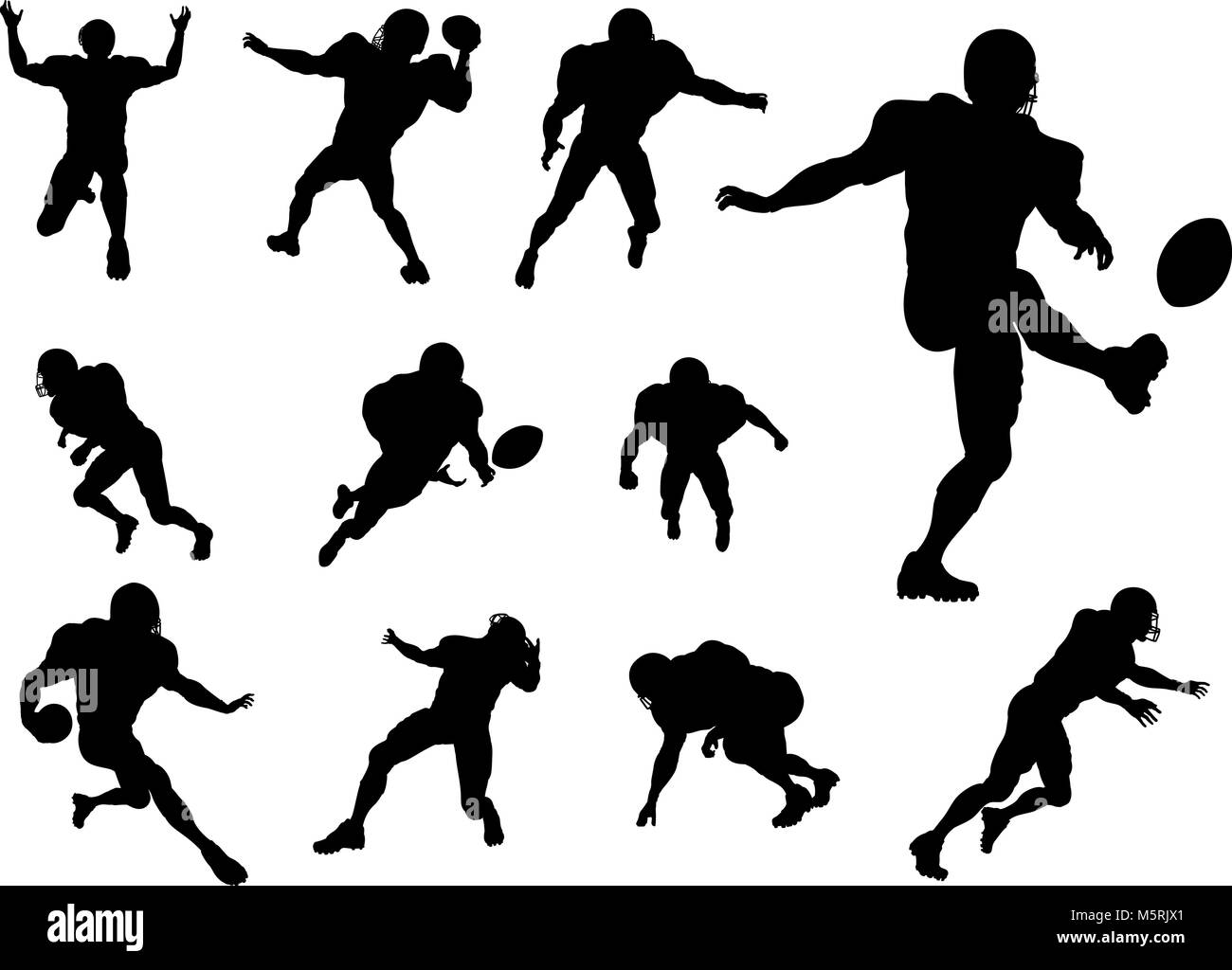 Giocatore di Football Americano sagome Illustrazione Vettoriale