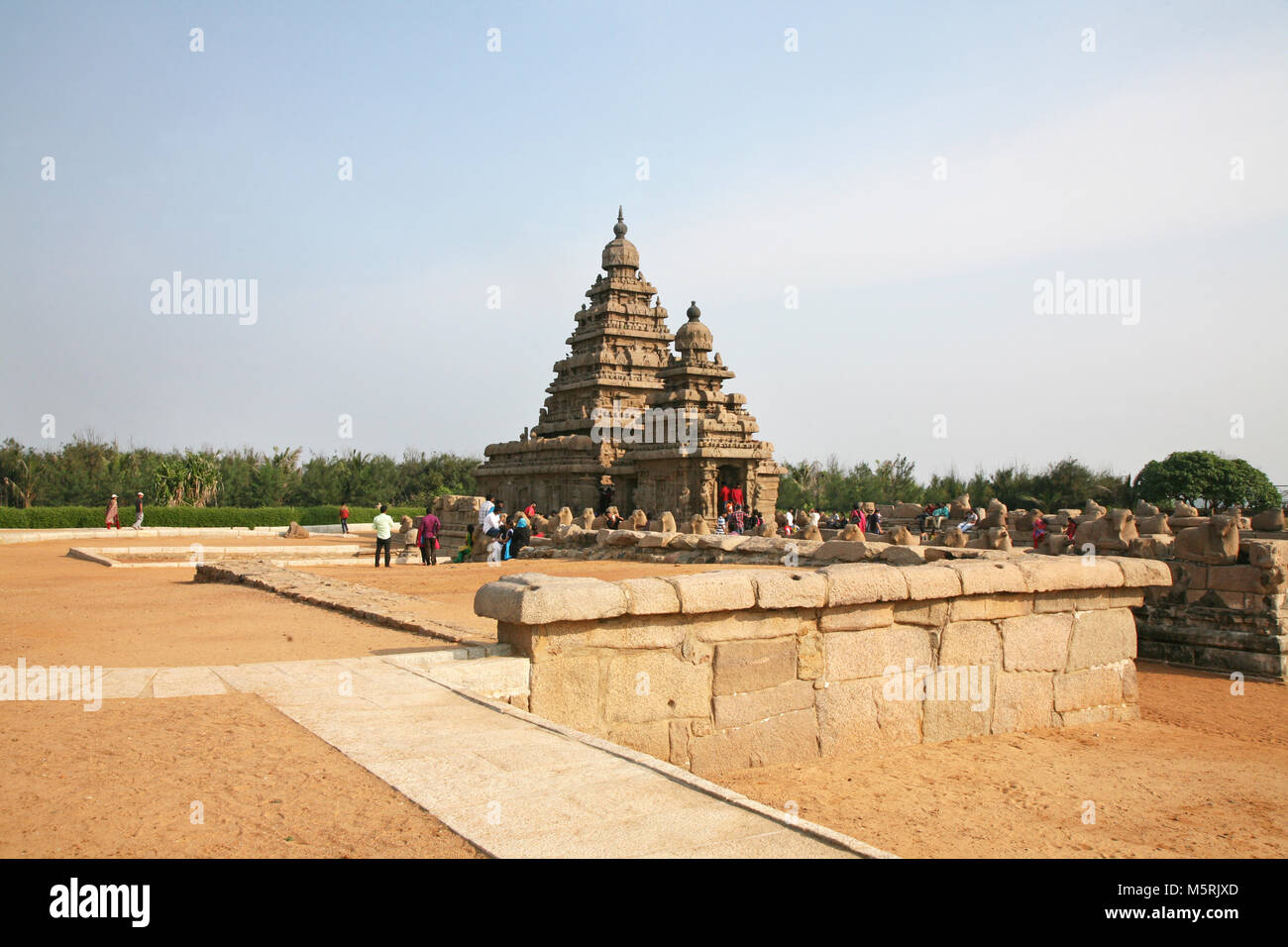 Shore Tempio Mamallapuram, India Foto Stock