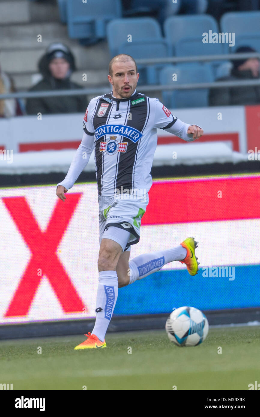 Fabian Koch di Sturm Graz durante l'Austria " Bundesliga' match tra Sturm Graz 2-4 Red Bull Salisburgo a UPC-Arena il 25 febbraio 2018 a Graz, in Austria. Credito: Maurizio Borsari/AFLO/Alamy Live News Foto Stock