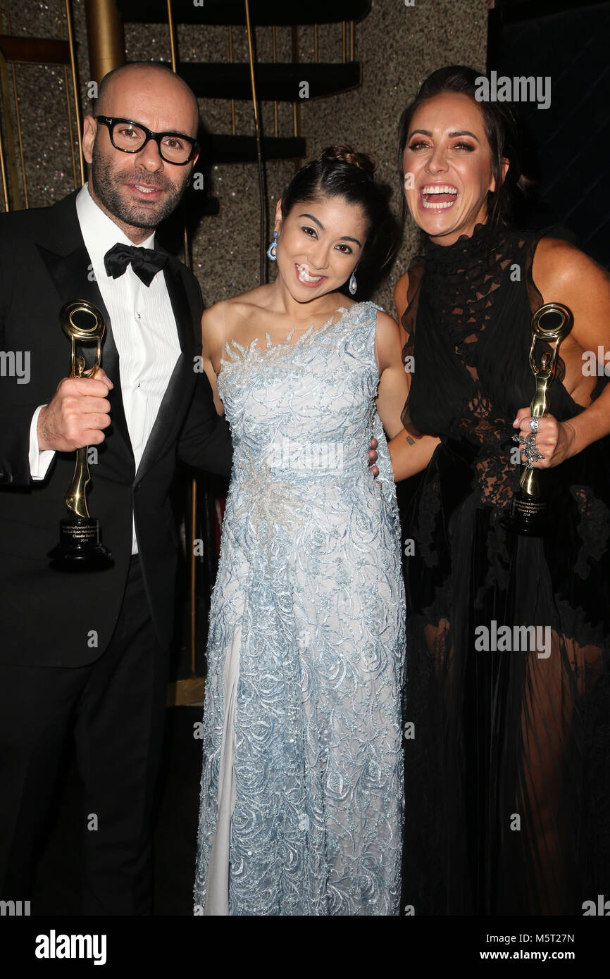 Hollywood, Stati Uniti d'America. Il 25 febbraio, 2018. Claude Baruk, Pamela Prezzo, Riawna Capri al quarto Annual Hollywood Beauty Awards a Avalon Hollywood in Hollywood, la California il 25 febbraio 2018. Credito: Faye Sadou/media/punzone Alamy Live News Foto Stock