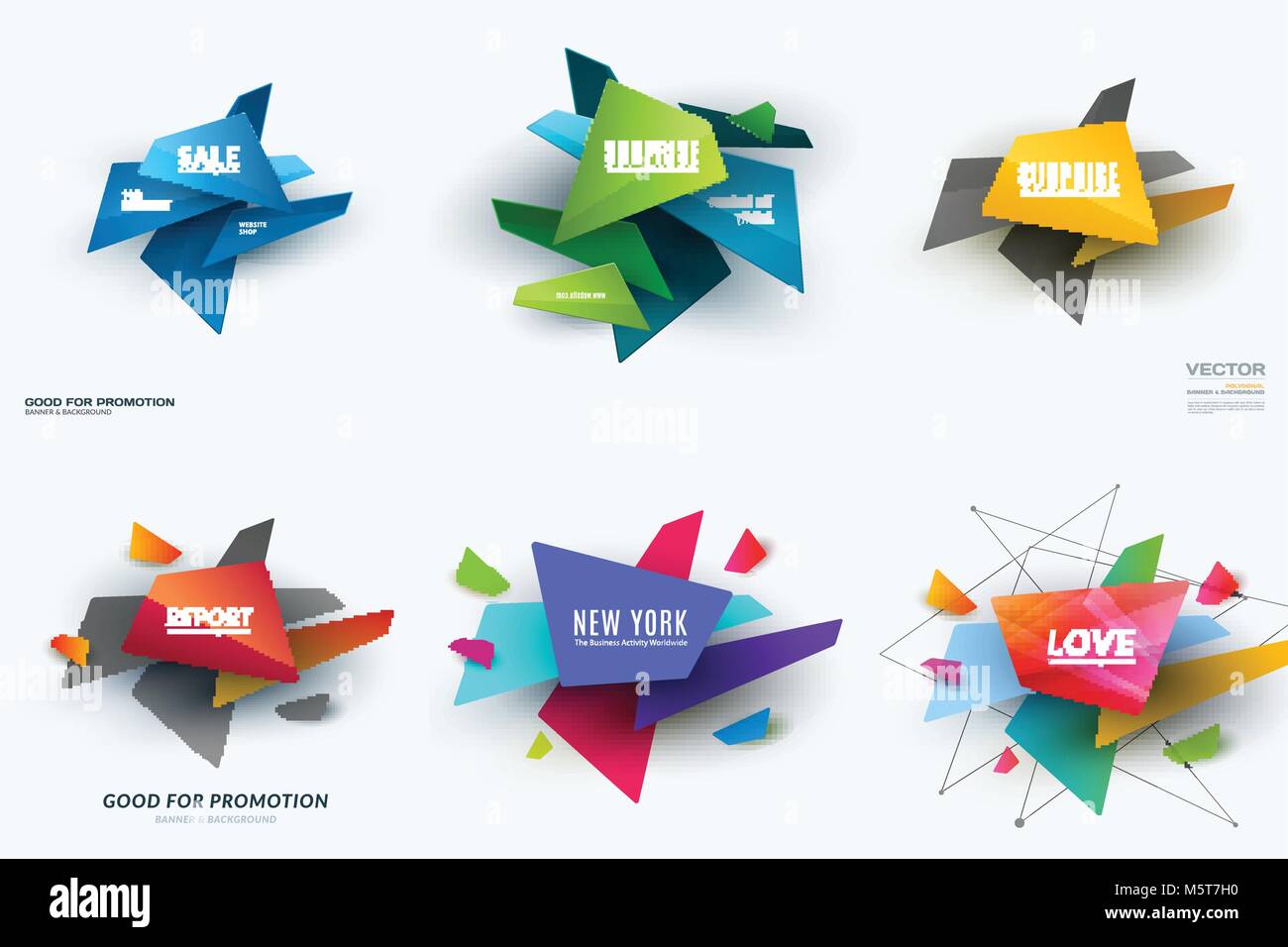 Vettore astratto gli elementi di design per il modello di grafica. Moderno creativo background aziendale con forme colorate Illustrazione Vettoriale
