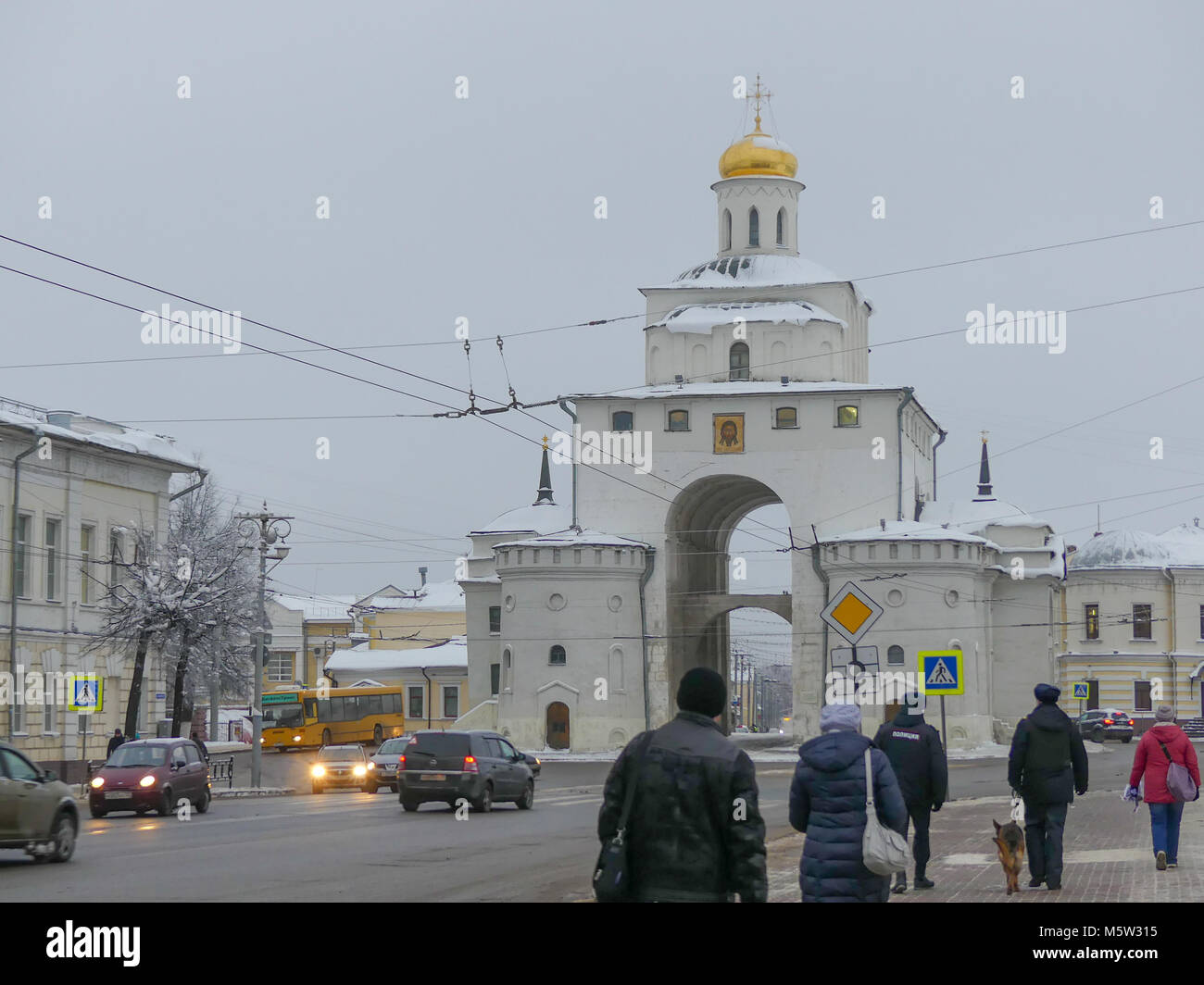 Golden Gates landmark inverno Vladimir Russia Nov 2017 Foto Stock