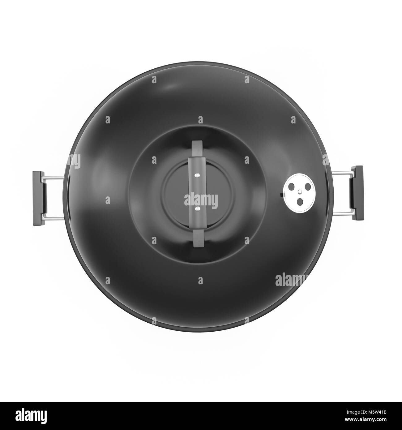 Grill Barbecue isolato su bianco. Vista dall'alto. 3D'illustrazione, tracciato di ritaglio Foto Stock