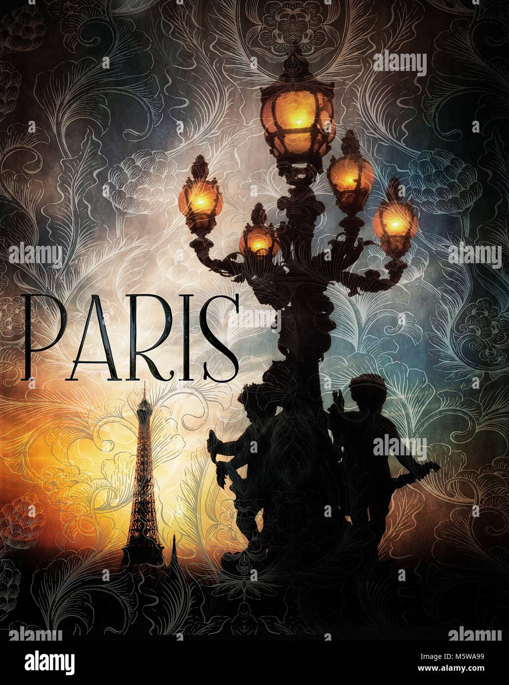 Arte digitale: Parigi Foto Stock