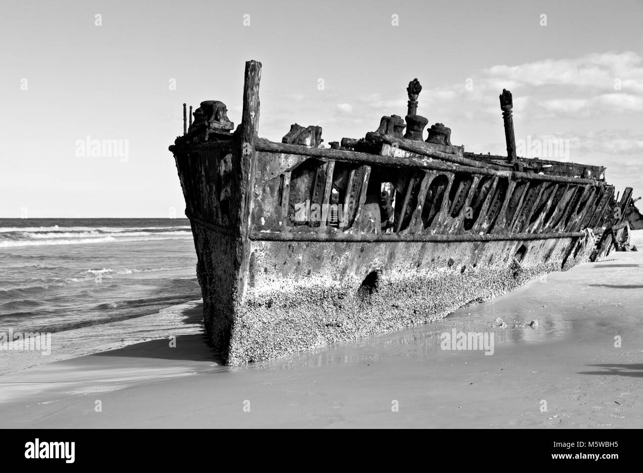 In Australia Fraser Island il vecchio porto di legno come il concetto di vacanza Foto Stock