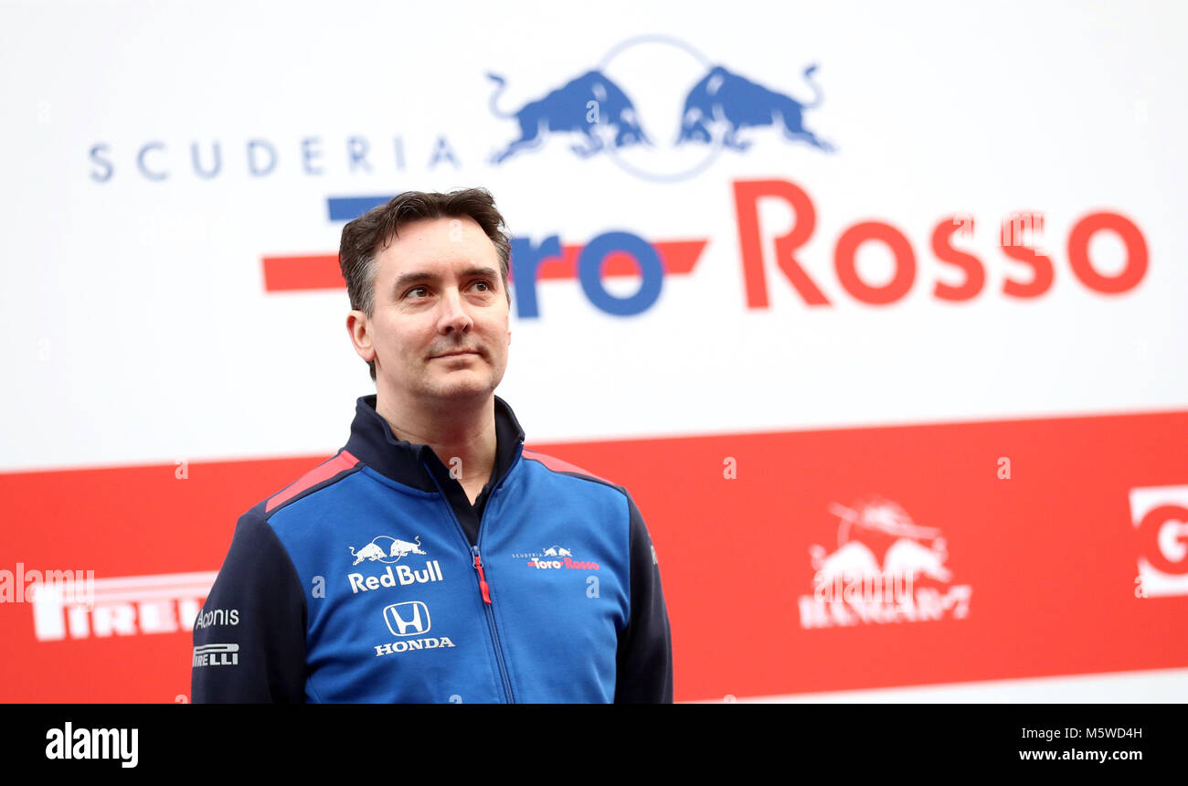 James Key, Direttore Tecnico della Scuderia Toro Rosso durante il primo giorno di test pre-stagione sul circuito de Barcelona-Catalunya, Barcellona. Foto Stock